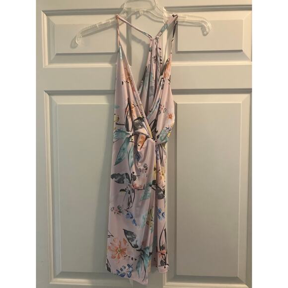 BCBGeneration Twist Wrap Mini Printed Sun Dress XS SLINKY STRETCHY SUMMER - Picture 3 of 4